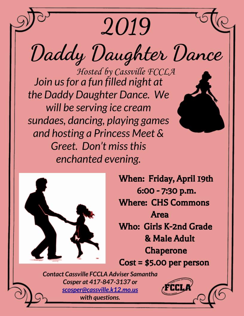 Cassville RIV School District Daddy Daughter Dance April 19